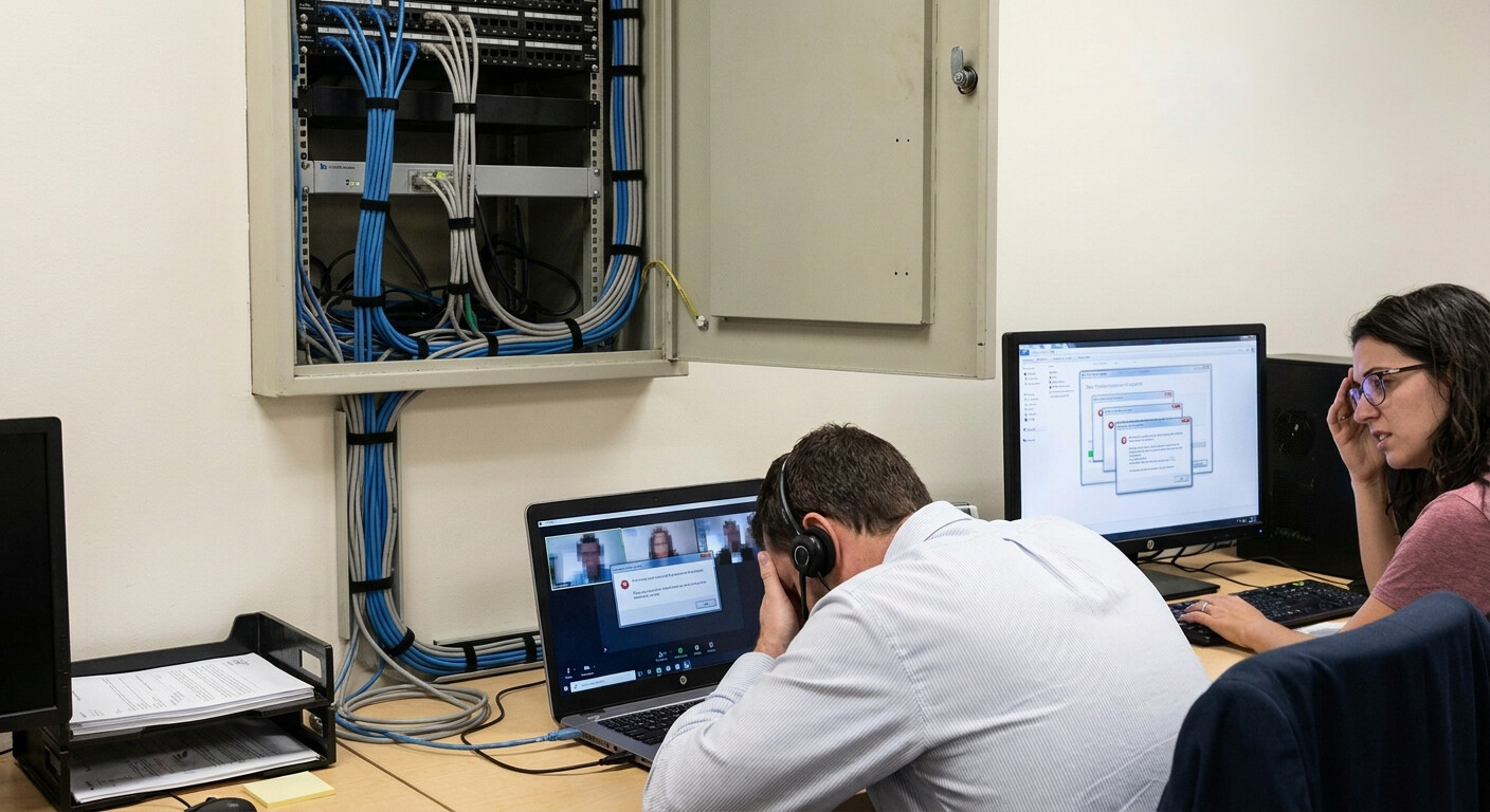 Office network slowdown caused by outdated or damaged cabling in Coral Springs